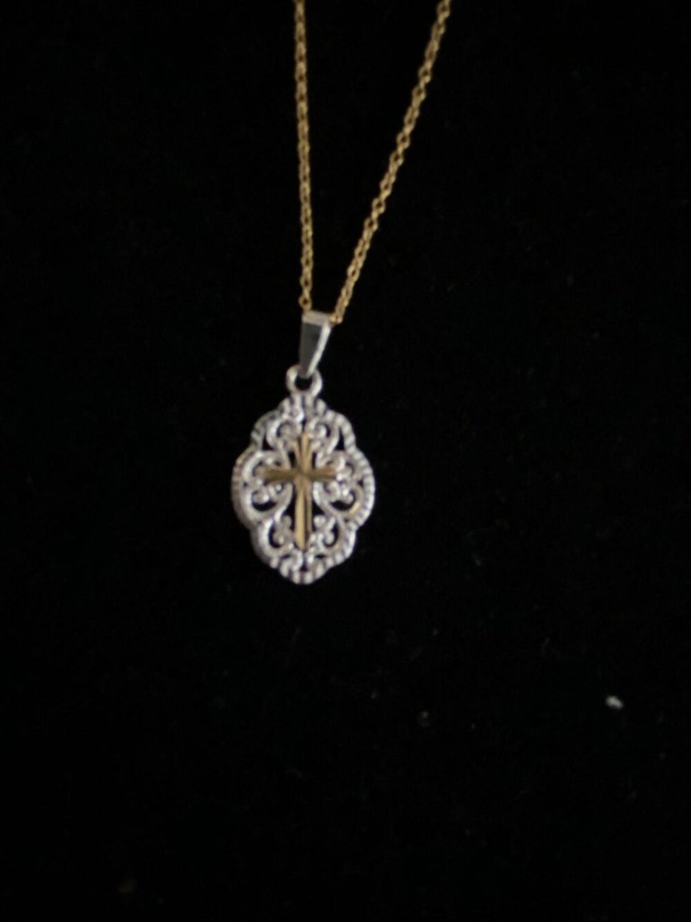 New sterling chain and cross necklace Communion Confirmation gift